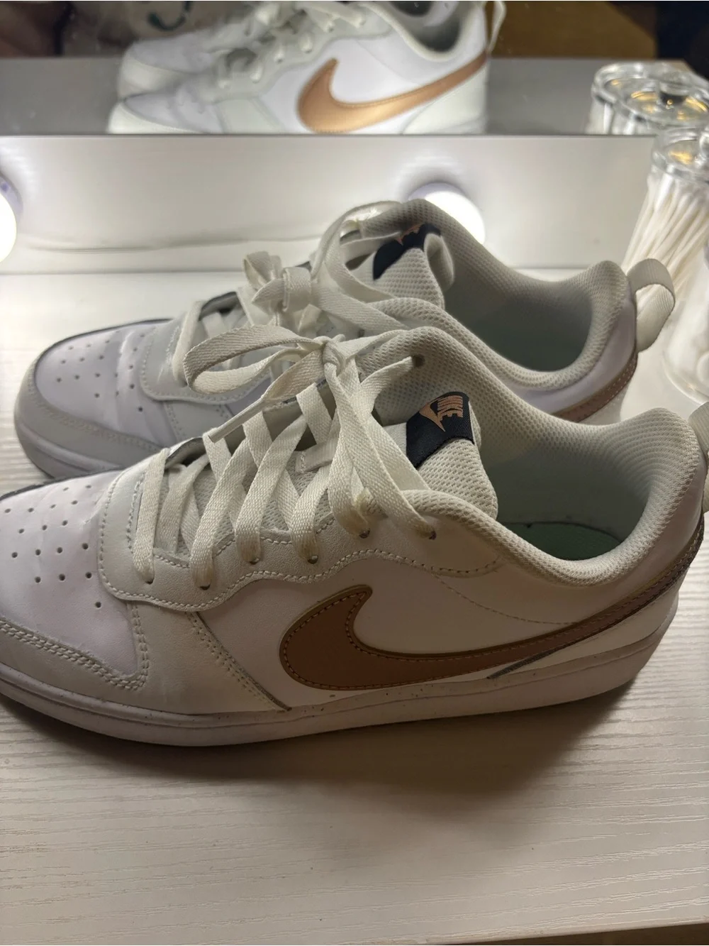 Nike Court Borough Low 2 GS White Bronze 7 youth or 8 1/2 women’s